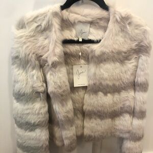 NWT Joie Toshi Layered Cropped Fur Jacket